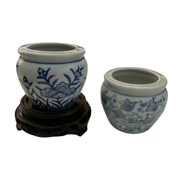 Oriental 2 Mini Jars and Stand Home Accent Decor - Picture 1 of 4